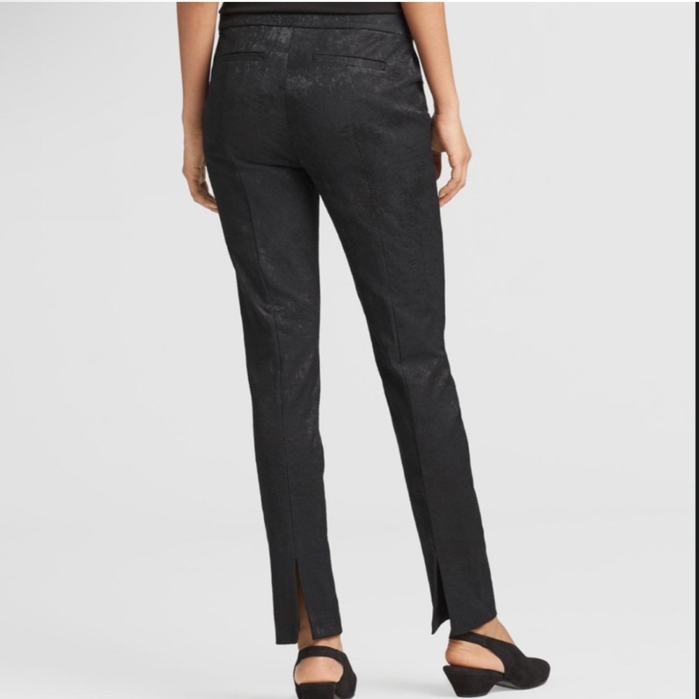 Eileen Fisher Women’s Fresco Slim Textured Trouser Slit Hem Pants Cocktail Event